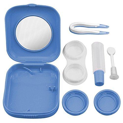 Blue multi-purpose travel contact lens case