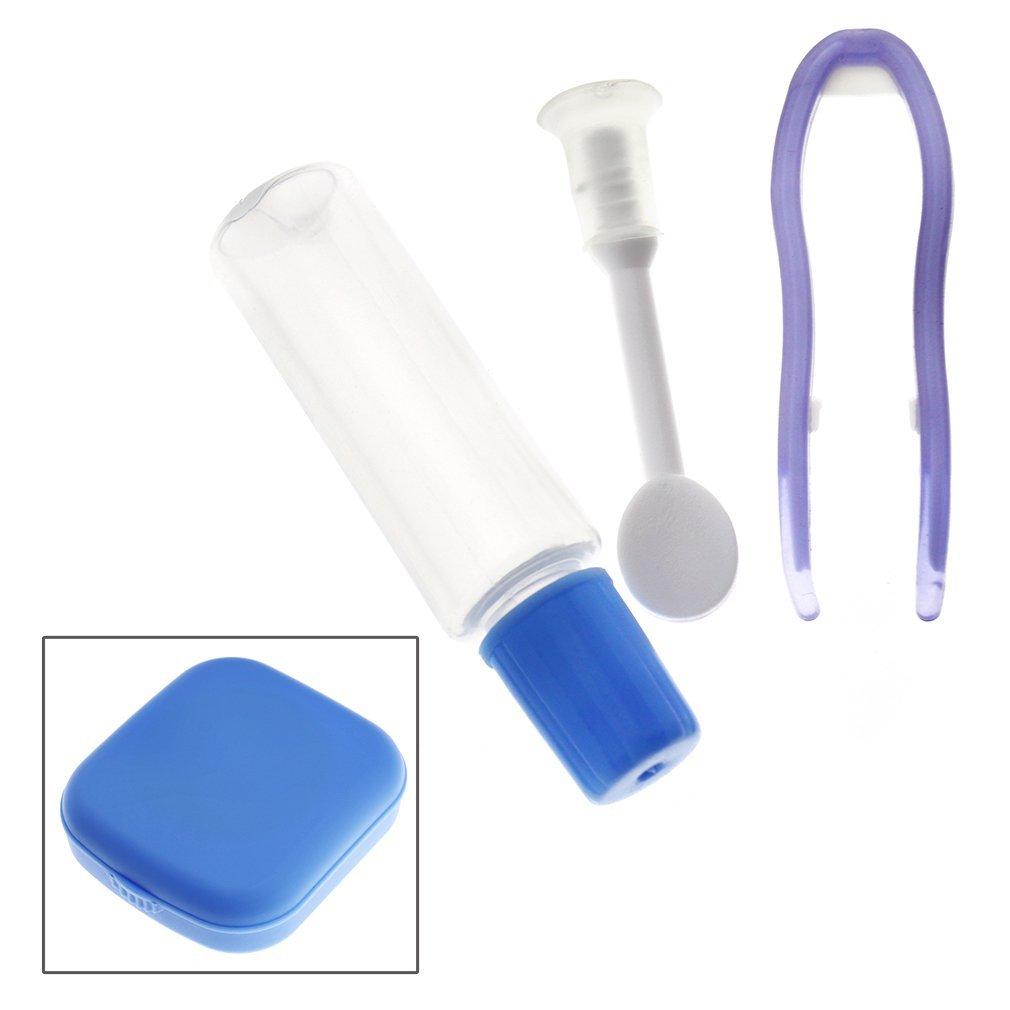 Blue multi-purpose travel contact lens case