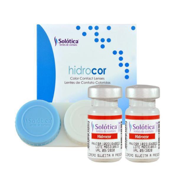 Solotica Hidrocor contact lens vials and case.